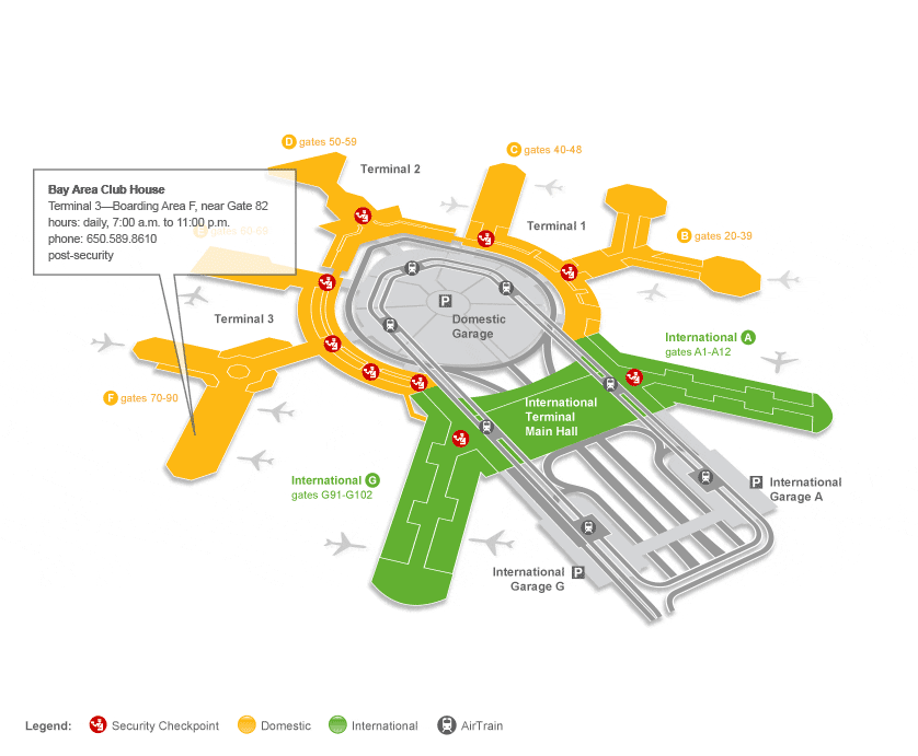 Bay Area Club House Terminal 3 San Francisco Airport